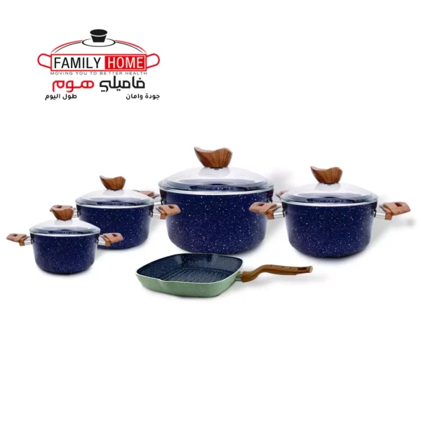 طقم جرانيت يد خشب بغطاء بيركس